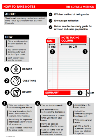 Cornel note taking method