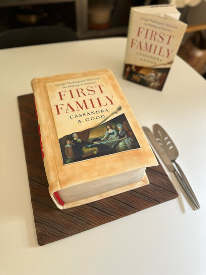 Cake made to look like a book