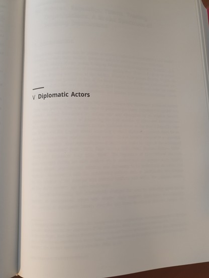 Page with "V Diplomatic Actors"