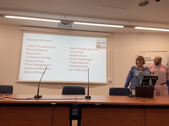 Bursary Winners
Uliana Pyadushkina
Thijs Meijerink
Jihyo Jeon
Chaeyeon Jeong
Guang Yang
Théo Heugebaert
Stefanie Messher
Esther Shizgal
DH2025
Sarah Revilla Sanchez
Lise Foket
Hedren Sum
Enes Yilandiloglu
Trudie Strauss
Mathilda Smit
Lim Ting-iông