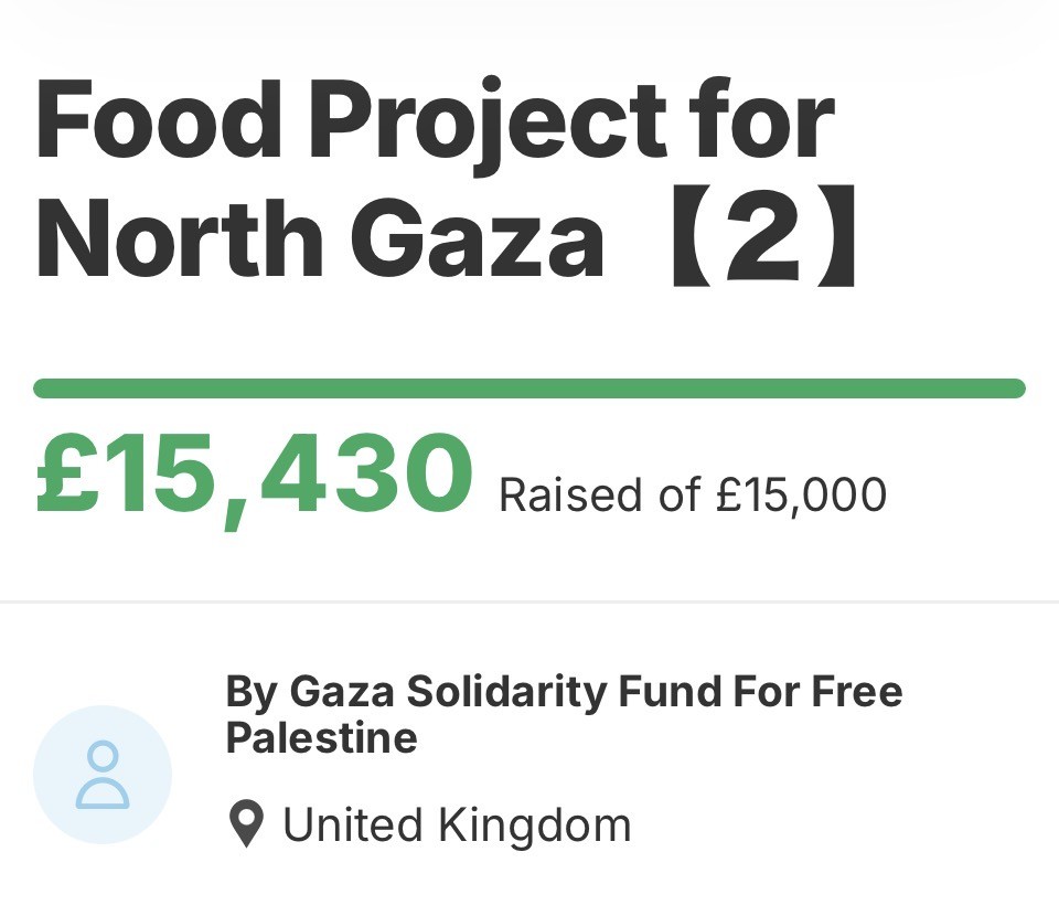 Screenshot showing donation goal reached