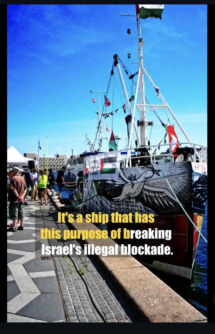 The ship “Handala 2” captured from the video