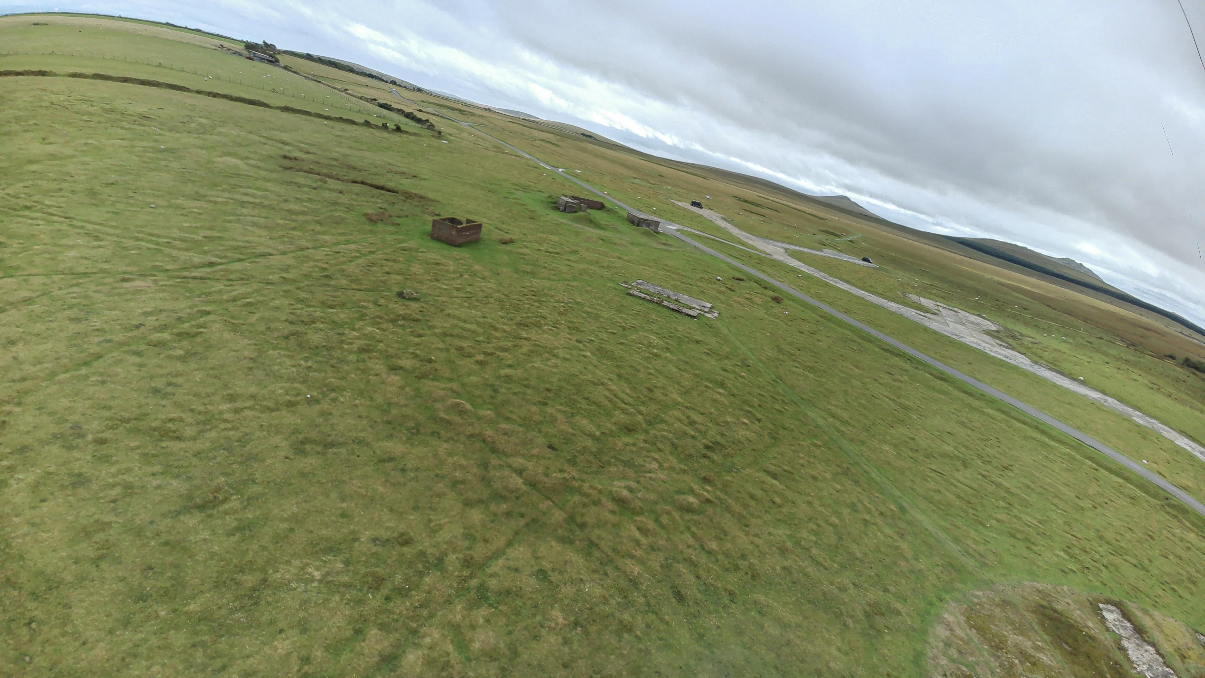 Davidstow moor - aerial view showing some WW2 bomb shelters